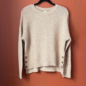 Joie Cozy Cream Sweater with Button Detail M